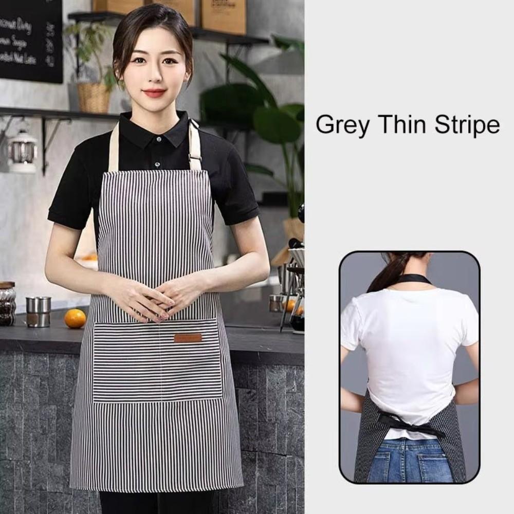 with 2 Pockets Striped Apron Adjustable Kitchen Apron Practical Cooking Apron  Food Preparation