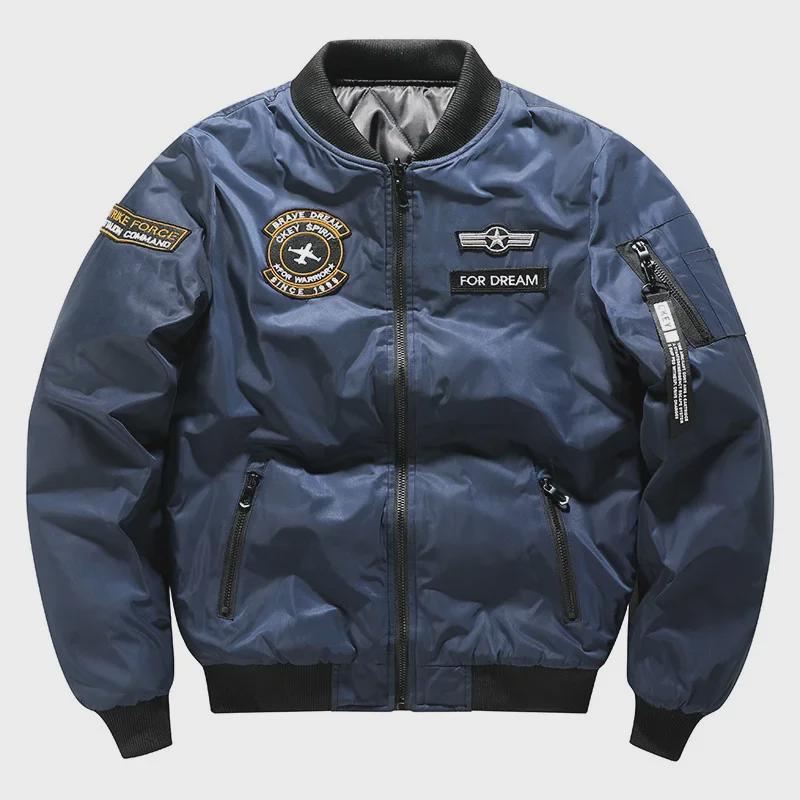 Мужская куртка Cross-Border MA-1 Flight Jacket - новая повседневная вышитая модная бейсбольная куртка с воротником