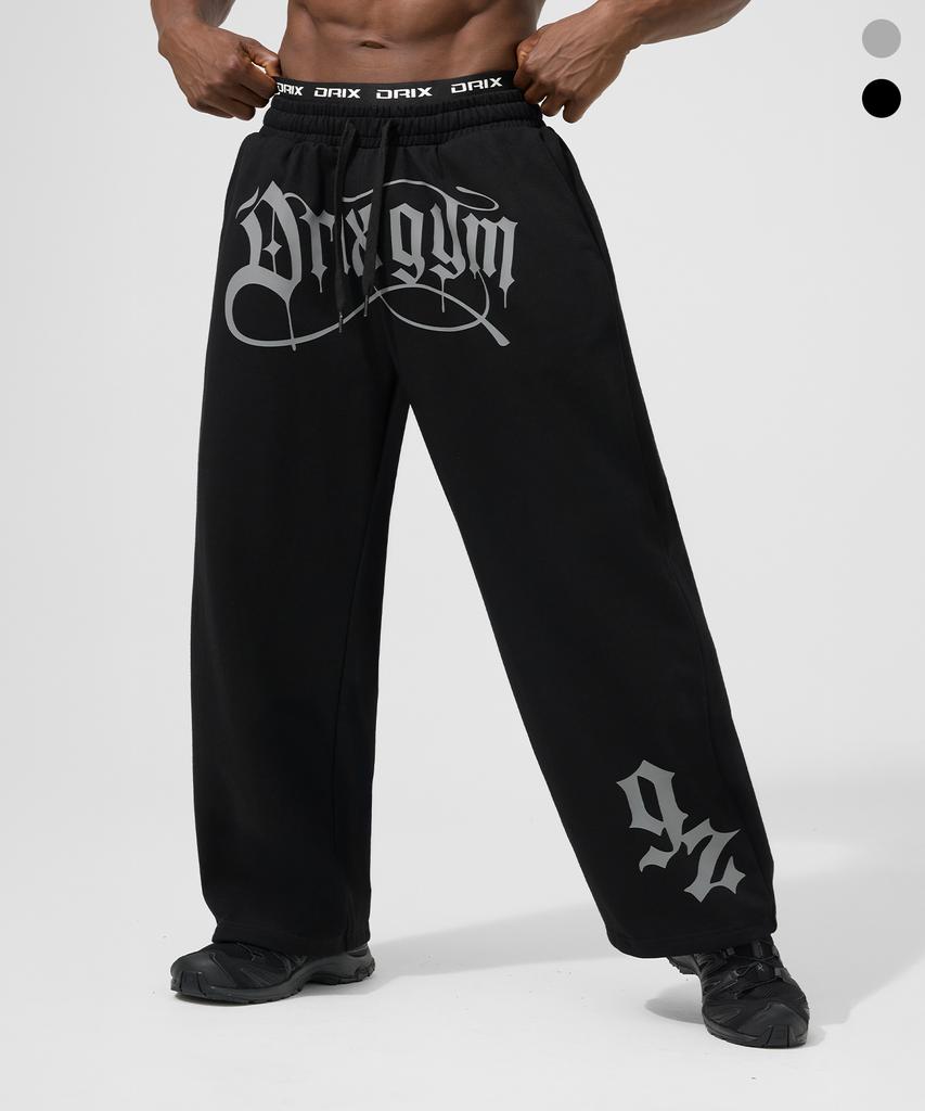 DRIX Elastic Waist Layered Graphic Sweatpants_2 Colors