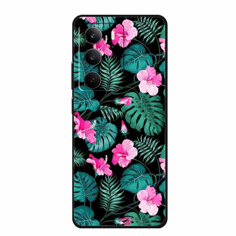 Для Realme Narzo 80 Lite 5G Чехол Narzo80 Lite Чехол Мультяшный Кот ТПУ Черный Силикон Мягкий Чехол для Телефона Для Realme Narzo 80Lite Funda