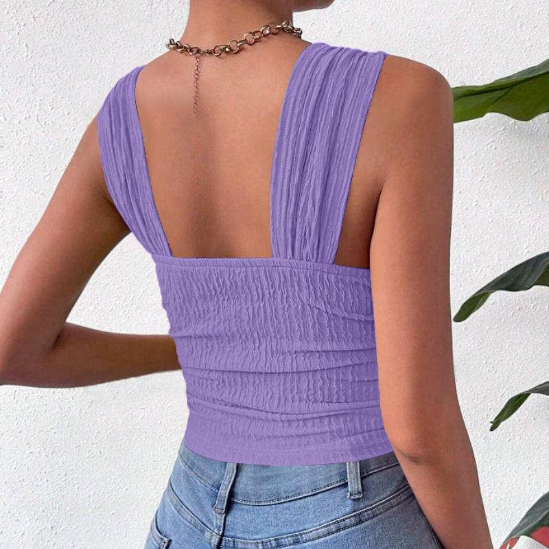 Летняя мода базовый безрукавный укороченный топ женский открытый пупок квадратный воротник однотонный сексуальный бретели рубашки женские элегантные облегающие повседневные женские блузки 26606