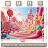 Candy World Party Banner, Polyester Backdrop for Home Room Wall Decor and Photo Props