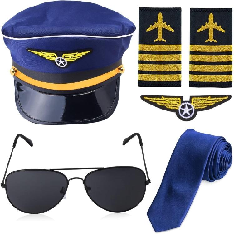 Аксессуары для костюма Капитана Шляпа Капитана Погоны Uniform вышитая аппликация Очки Галстук для мужчин Косплей