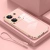 Note13 Luxury Plating Lanyard Silicone Case On For Xiaomi Redmi Note 13 Pro 4g 5g 13pro Plus Poco X6 M6 Soft Cover Redmi13 13c