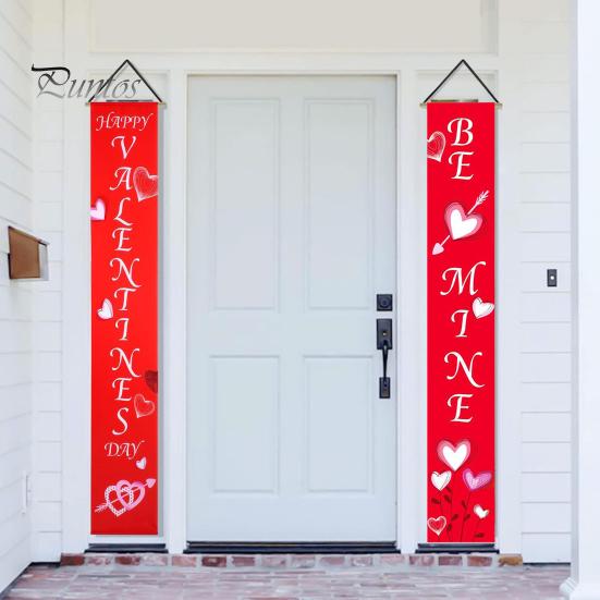 1 пара приветственных знаков на День святого Валентина, привлекательная подвесная вывеска для крыльца для праздничного наружного украшения