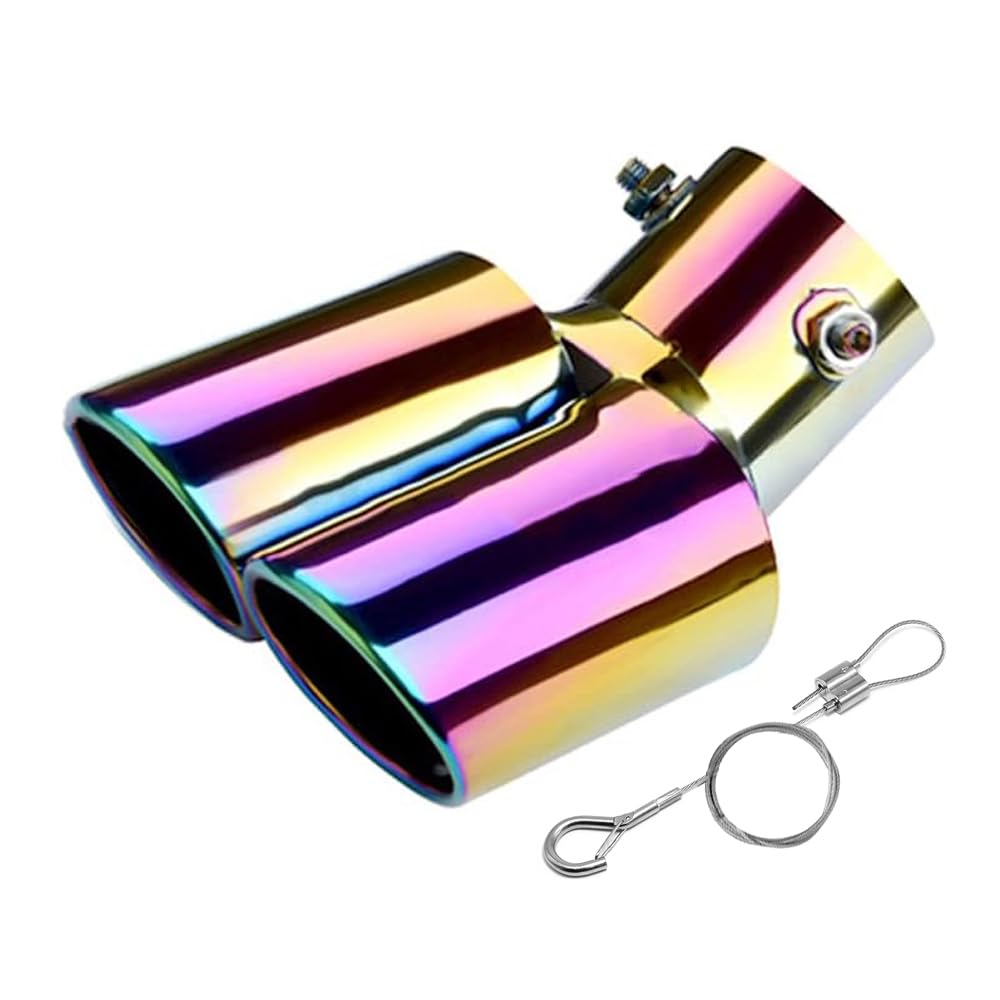 srasakan Car Muffler Cutter Downward 2.5" Diameter with Anti-Drop Wire, Exhaust Tip, Stainless Steel,