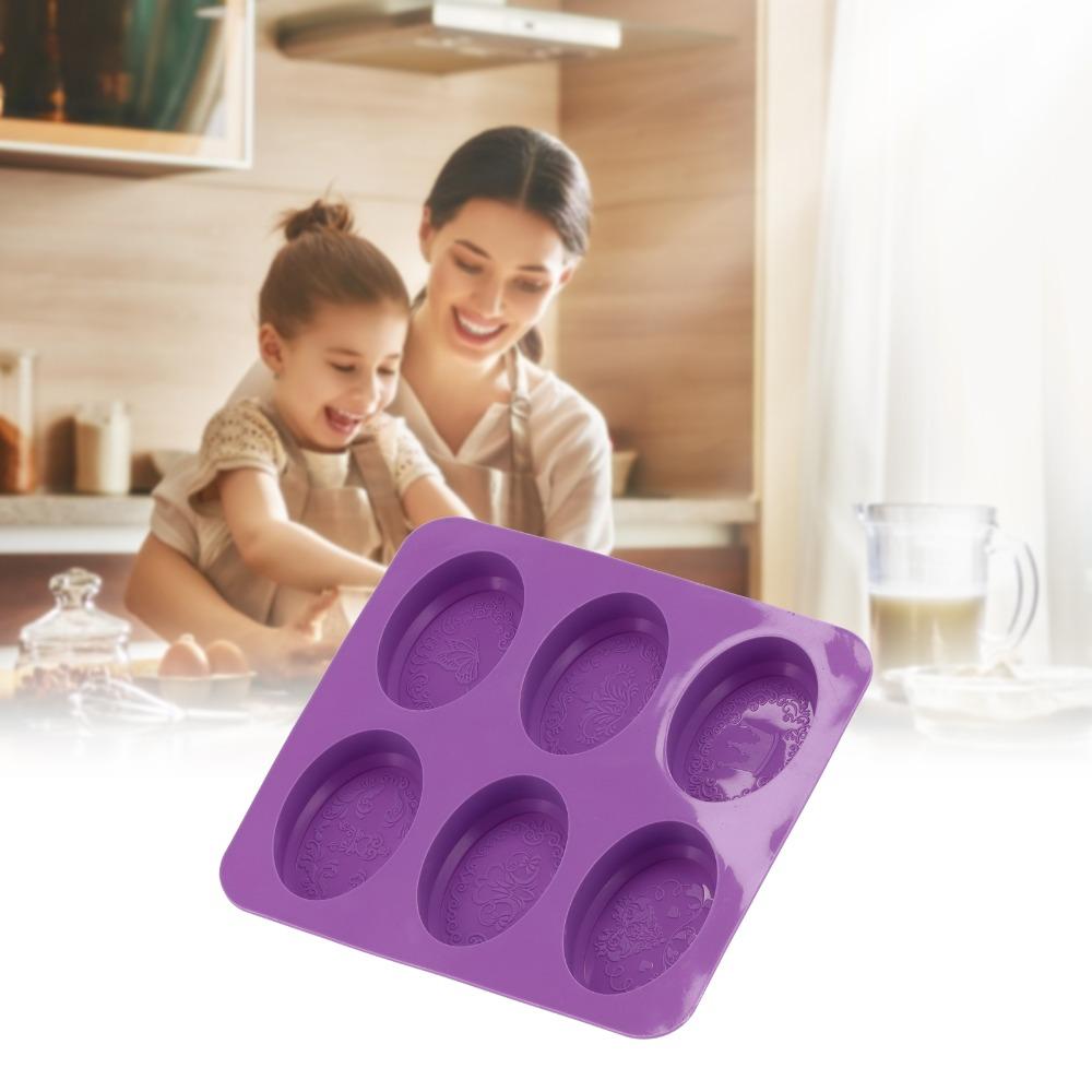 6-Cavity Design Soap Molding Case Flexible Silicone Cake Mold Set Silicone Soap Mold Handmade Soap