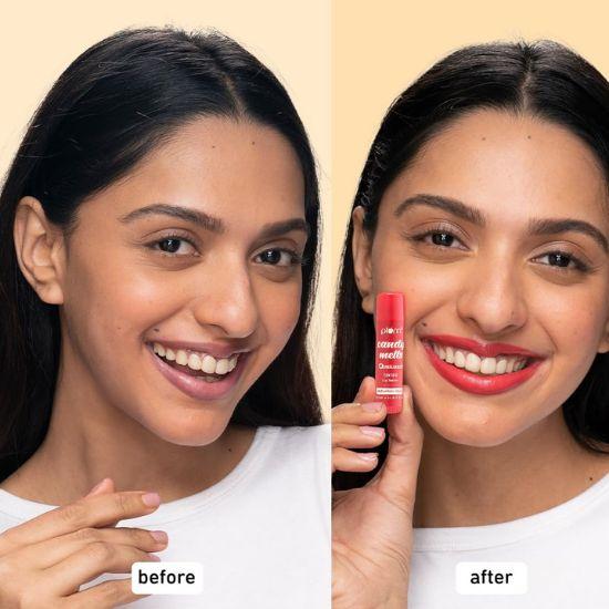 Оттеночный бальзам для губ Plum Candy Melts Red Velvet Love | Увлажняет и питает | Увлажняет сухие и потрескавшиеся губы | 100% веганский продукт | 4,5 г