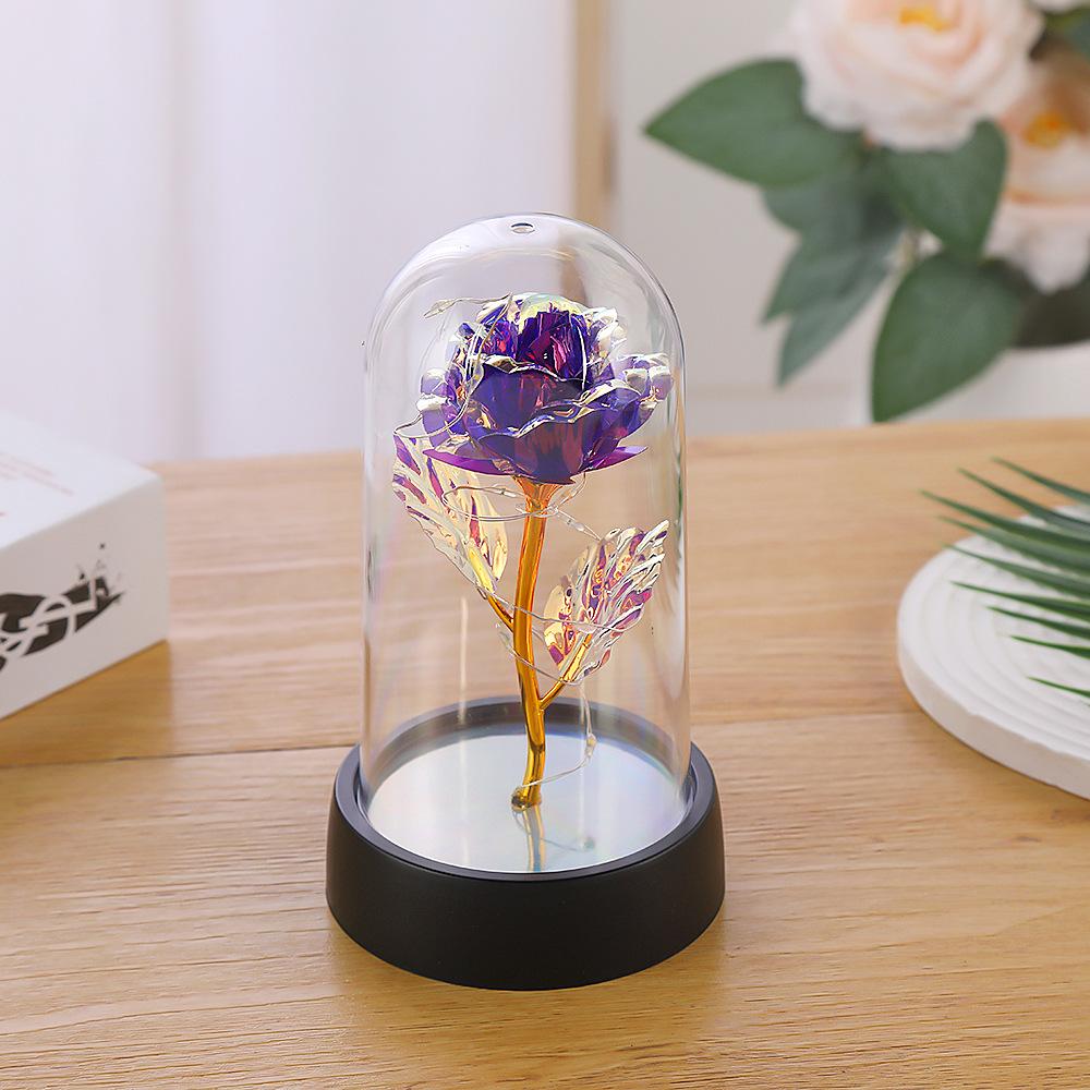 2024 New Valentine's Day Gift for Girls Couple Rose Flower With Light Night Creative Table Ornament Home Decorations Suppliers