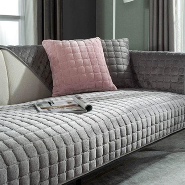 Однотонный нескользящий чехол для дивана, утолщенный мягкий плюшевый диван, подушка, полотенце для гостиной, мебель, декор, чехлы, чехлы для диванов