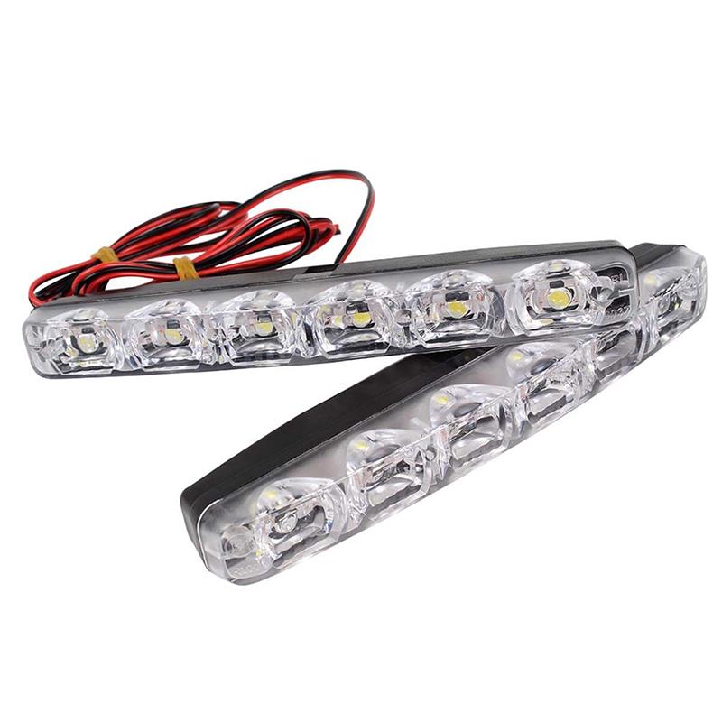 2Pcs 12V 6 Led Daytime Running Light Drl Car Fog Day Driving Lamp Lights Kit