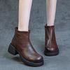 Модные 5 см Коровья Натуральная Кожа Осень Платформа Танкетка Круглый Носок Челси Ботильоны Труба Женские Мокасины Весенняя Обувь