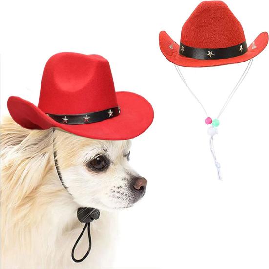 Western Cowboy Style Pet Headgear Star Decorated Eye-Catching Dog Cat Costume Accessory for Photos