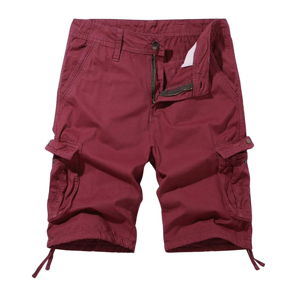 Men's Summer Workwear Shorts Loose Casual Five-Point Pants Multi-Pocket Zipper Men's Jogging Shorts