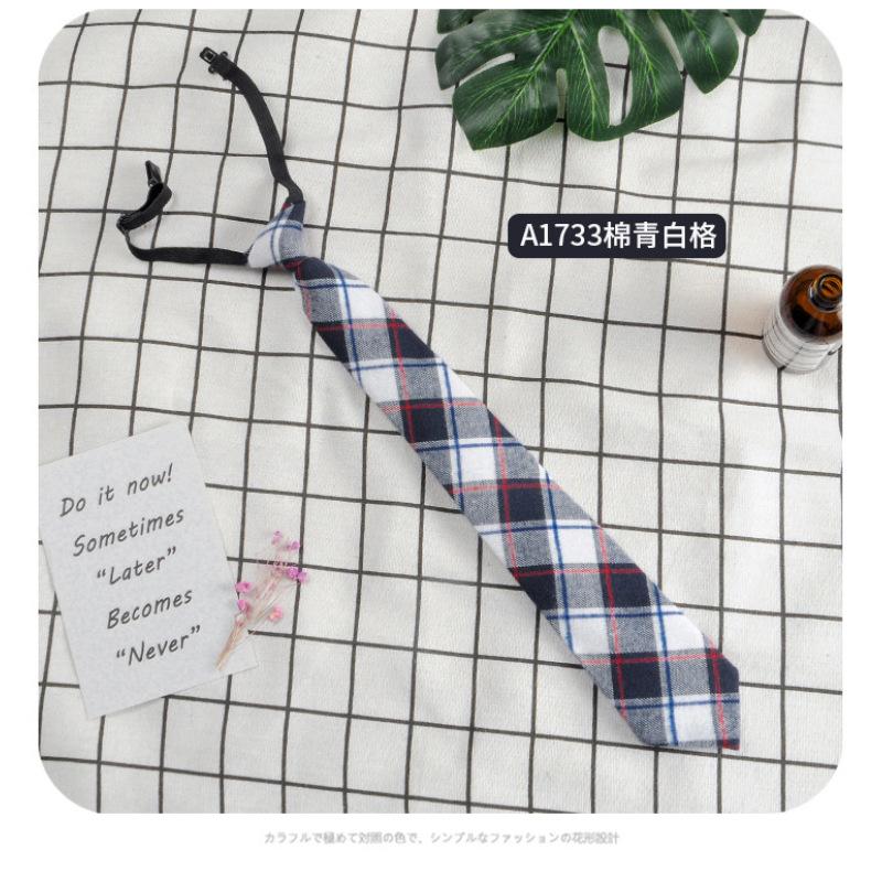Small Tie Male and Female Students College Style Lazy Plaid Harajuku Trend Japanese JK Uniform