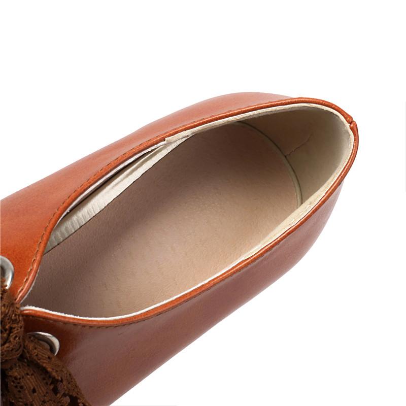 Women's Low-heeled Single Shoes Spring and Summer New Fashionable Small Pointed Large-size Lace-up Low-top Shoes