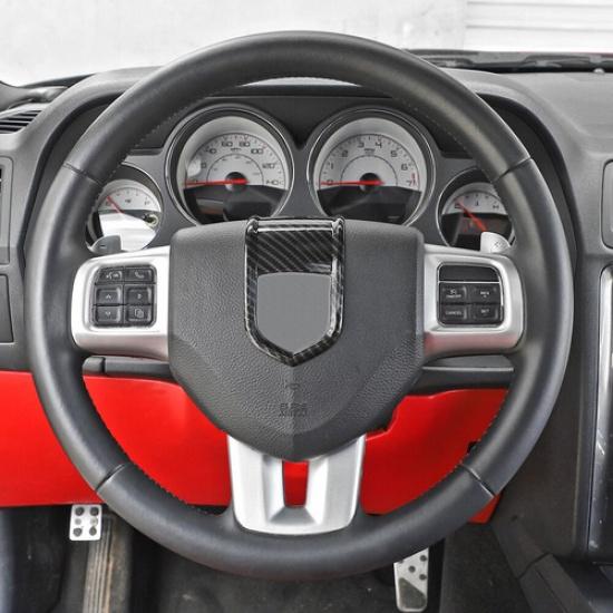 Carbon Fiber Steering Wheel Center Trim Frame For Dodge Challenger/Charger 09-14