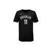 NBA Yoshlar Harf Logotipi Nafas oladigan Sport Qisqa Yengli Futbolka Bruklin Nets Kyrie 11 Bolalar Ustki Kiyimi Qora 3Z2B711F1-NYNKI