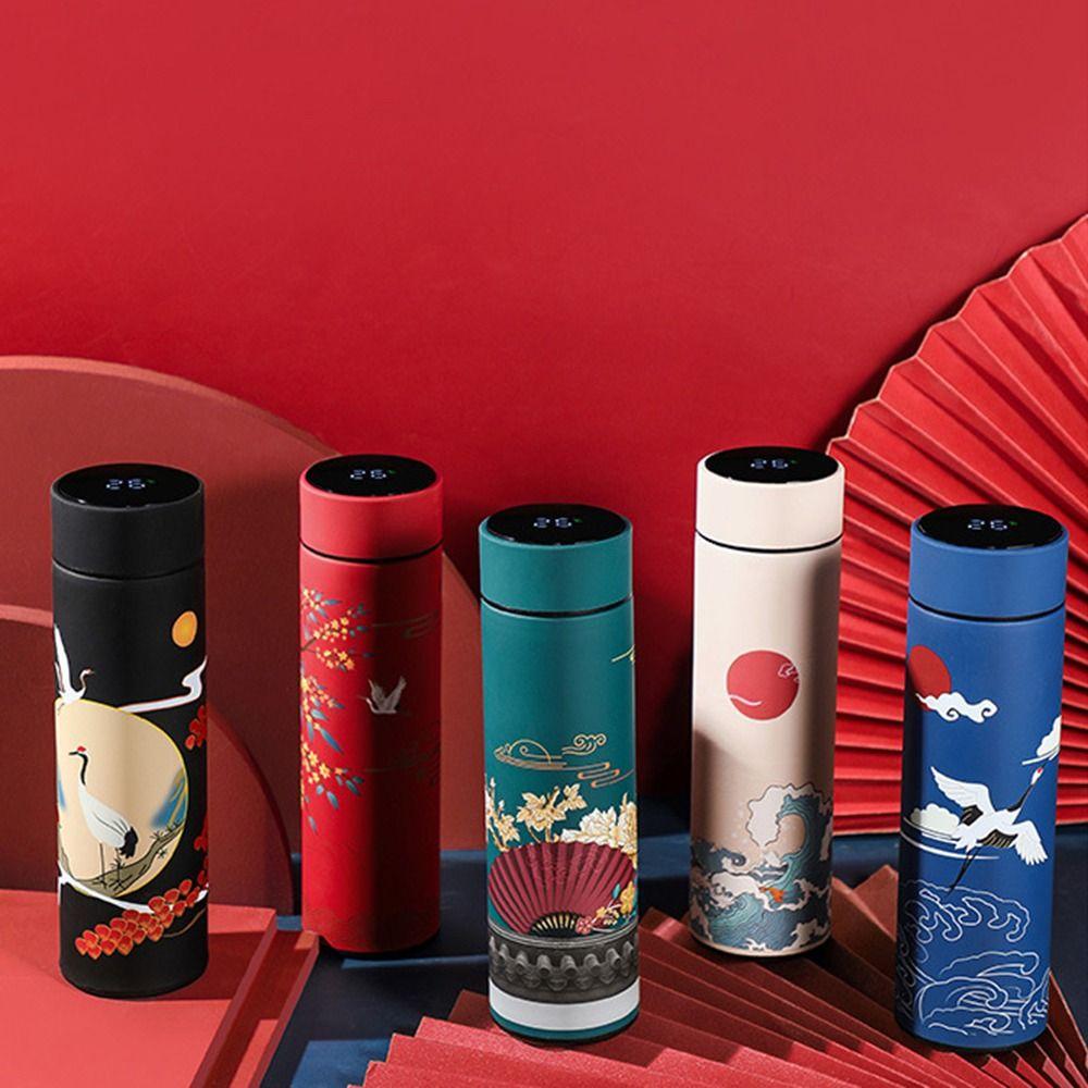 Stainless Steel Digital with Lid Chinese Style Thermos Cup Vacuum Flask Water Bottle Coffee Tumbler