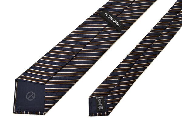 Giorgio Armani Necktie Striped Pattern Silk Necktie Width Ega23w019 Navy [Giorgio Armani] Men's (Sword 8cm) 3F941-02835 BLUE/DARKBROWN