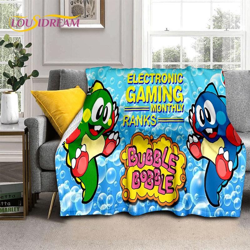 Мультяшное Bubble Bobble Puzzle Bobble Ретро-игра Мягкие одеяла, Плед Удобное одеяло для пикника Кроватей Дома Спальни Детей