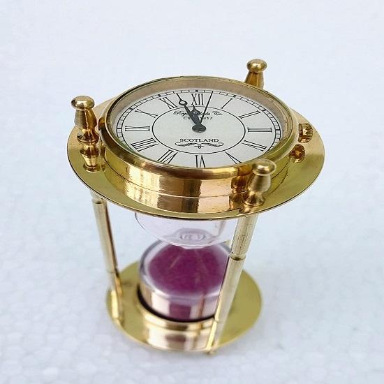 15,24 см морские латунные песочные часы с морским латунным компасом, декоративный стол