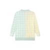 Fila Color Block V-Neck Plaid Knit Cardigan Women Outerwear Green F11W228402F-LG