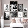 Vintage Fashion Black White Paris Tower Luxury Car Quotes Poster Decorative Paintings Canvas Wall Art Pictures Home Room Decor