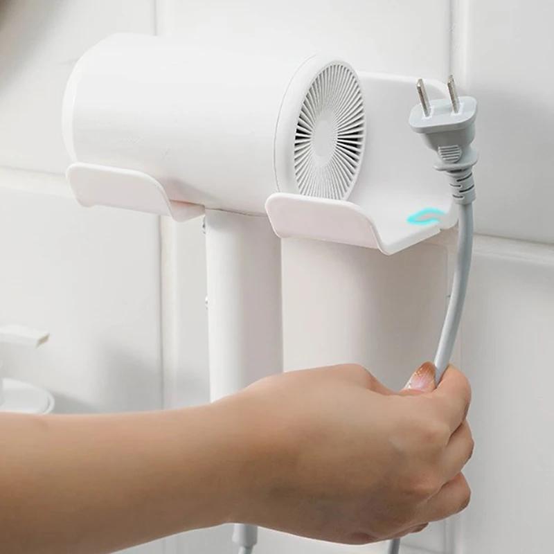 Настенный держатель для фена, Многофункциональный органайзер для полки в ванной комнате для хранения фена, выпрямителя и косметических инструментов