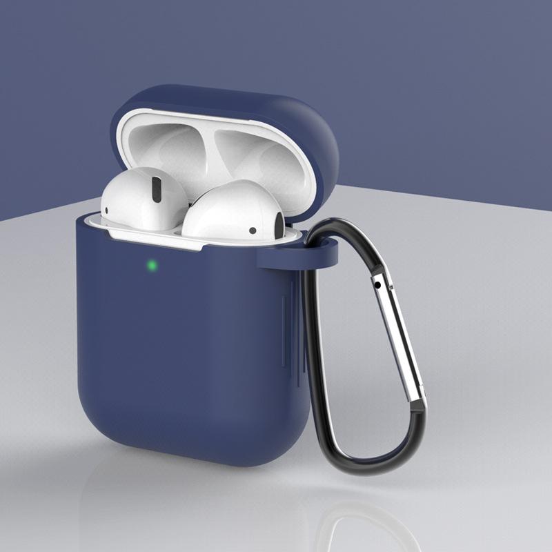 Сплошной цветной силиконовый мягкий чехол для Airpods 1/2, жидкий силиконовый беспроводной Bluetooth-наушник, защитный чехол для Airpods 2