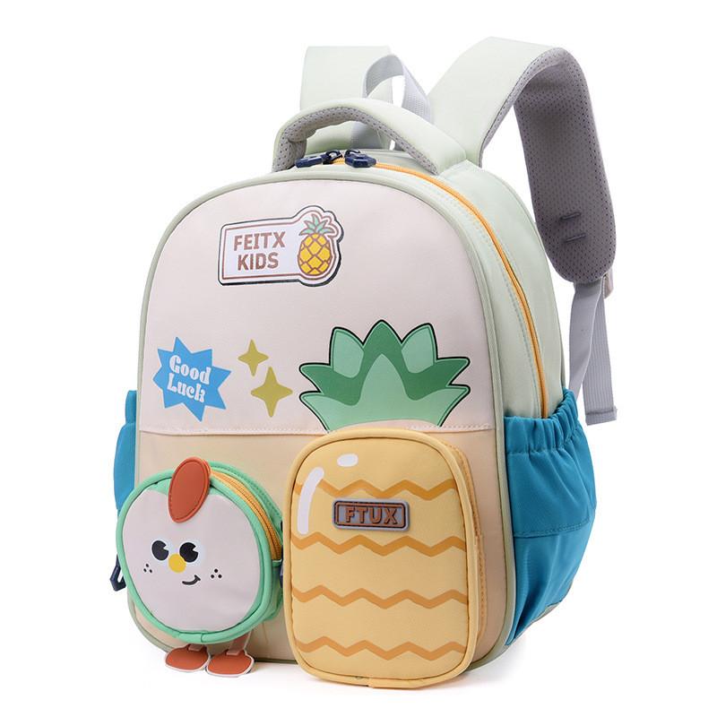 Childrens Oxford Cloth Backpack With Fruit Pineapple Pattern For Kindergarten Preschool
