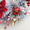 Christmas Flocked Wreath Door Hanging Holiday Decor 45CM American Style Handmade
