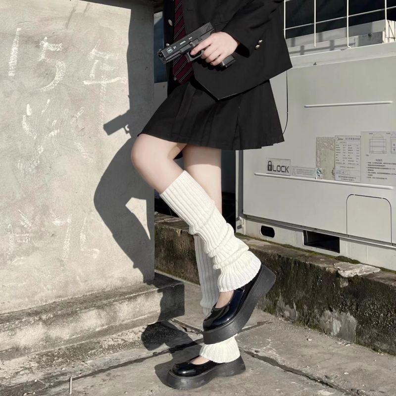 1 пара высококачественных гетр для ног JK Bubble Socks JK Lolita Leg Warmer Y2K Punk Gothic Knitted Foot Cover Crochet Socks Boot Cuffs