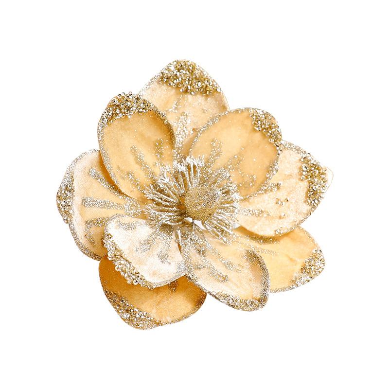1 шт. тканевый цветок сверкающее украшение для елки рождественские цветы праздничные сверкающие матовые 22/15 см