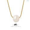 18K Gold-Plated Titanium Clavicle Chain with Freshwater Pearl Pendant – French Minimalist Necklace