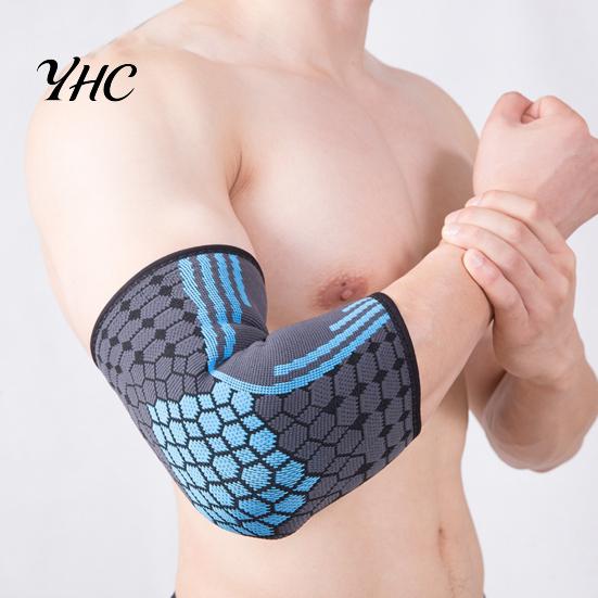 Arm Protector 1Pc Elbow Guard Knitting Compression Breathable Shock Absorption High Stretchy Brace Protection Thin Sports Sleeve for Support