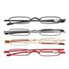 Slim Reading Glasses Small Portable Stainless Steel Metal HD Mini Reading Glasses for with Case Elde