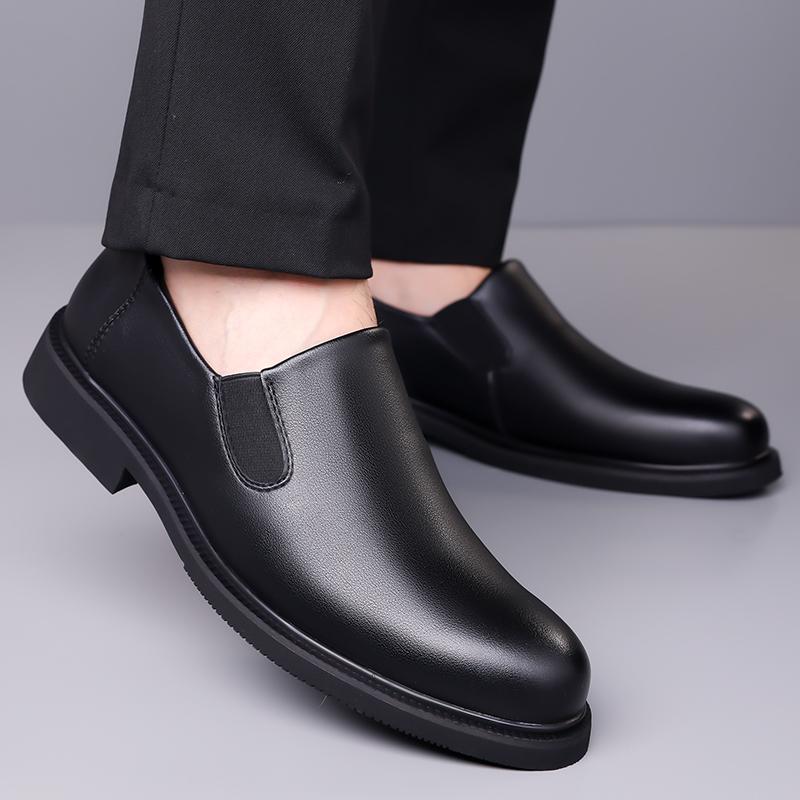 Business Party Formal Platform Shoes  Solid Color Thick Soled Fashion Casual Dress Shoes Male High Quality Leather Loafers Shoes