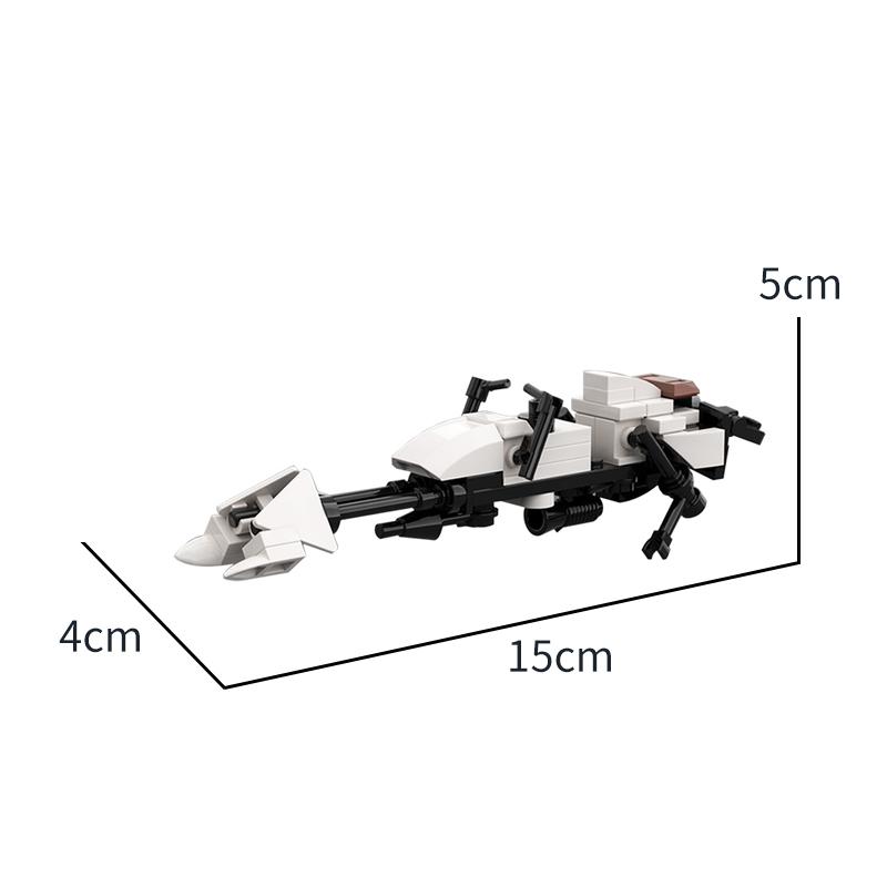 Космический фильм Speeder Bike Белый Строительные блоки Модель транспортного средства Игрушки Костюм для взрослых и детей Коллекция 61 предмет
