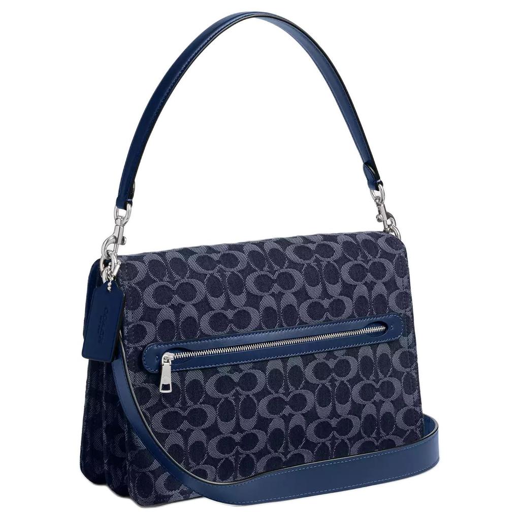 Coach Tabby 30 Silver Logo Removable Shoulder Strap Denim Tote Bag Large Women tote bag black CAN18-LHRHY