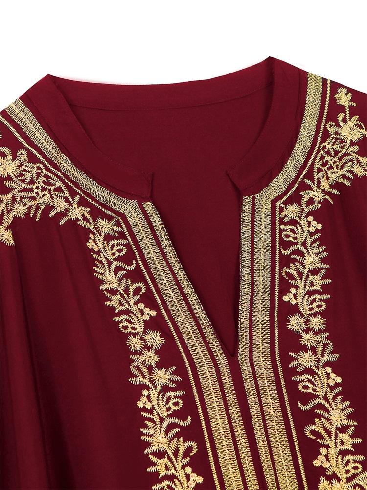 EDOLYNSA Шикарный сексуальный халат-кафтан с золотой вышивкой и v-образным вырезом больших размеров, 2024, женские уютные наряды для отпуска, пляжное платье, купальник, накидка Q1667