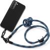 Lanyard Case for Samsung Galaxy S21 Shockproof Black with Sturdy Blue Lanyard