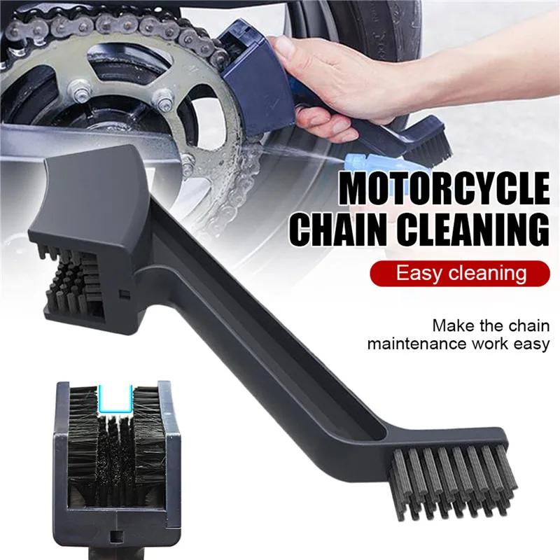 Bike Chain Cleaner Bicycle Motorcycle Chain Cleaning Brush Dual Heads Cycling Cleaning Kit Chain Cleaner Scrubber Tool Kit
