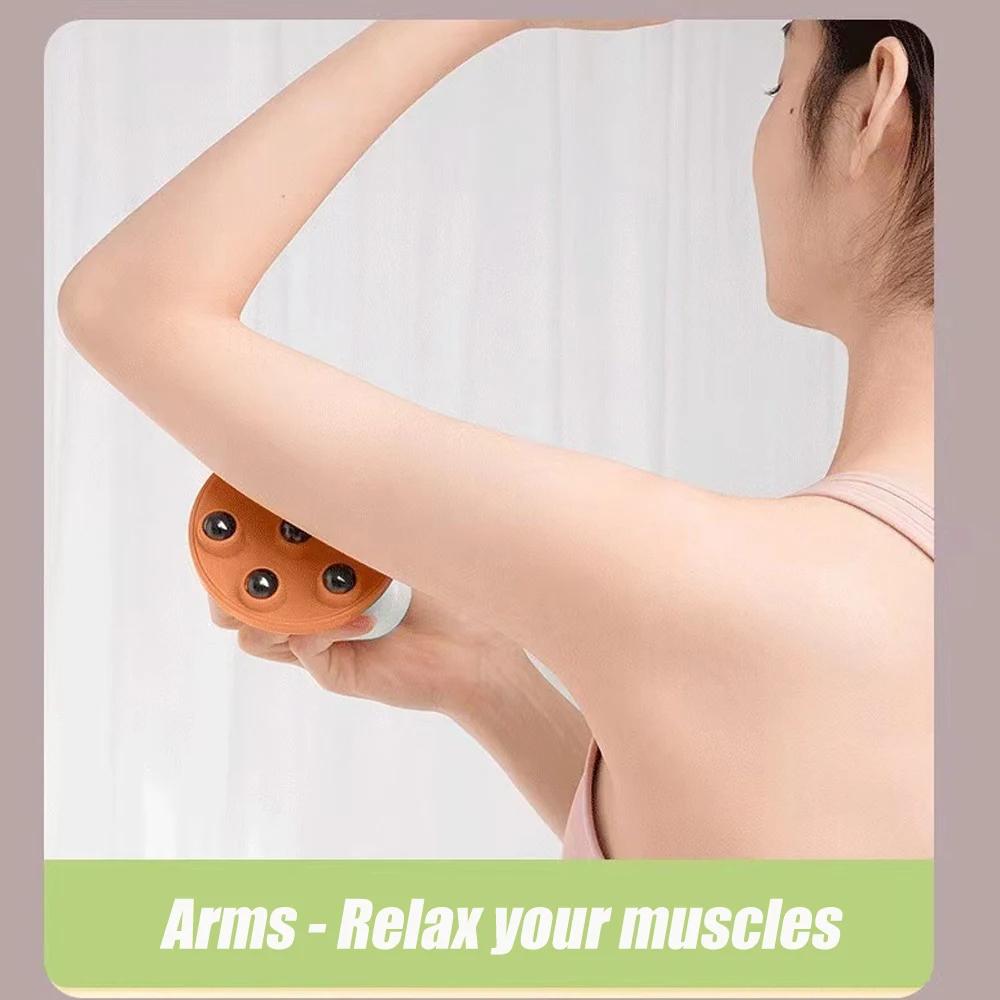 Ручной массажер с 7 шариками, металлический ролик 360 градусов, лифтинг лица, массаж против целлюлита, магнитные шарики, облегчение мышечной боли, массаж