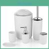 Bathroom 6 Accessory Pc Set Soup Bin Soap Dish Dispenser Tumbler Hold Toothbrush