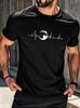 Men'S Outdoor Style Creative T-Shirt Earth ECG Print Casual Crew Neck Tee
