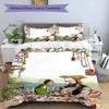 3pcs Duvet Cover Set (1*Duvet Cover + 2*Pillowcase, Without Core), Pettersson und Findus Print Bedding Set, Bedroom Decor, All‑Season, Birthday Gift