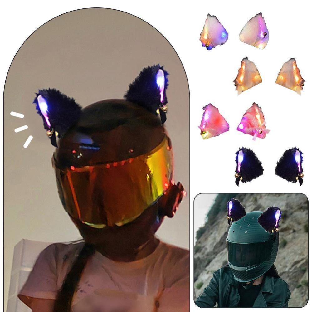 1pair Eye-Catching Motorcycle Helmet Decoration Personalized Helmet LED Light Helmet Customization