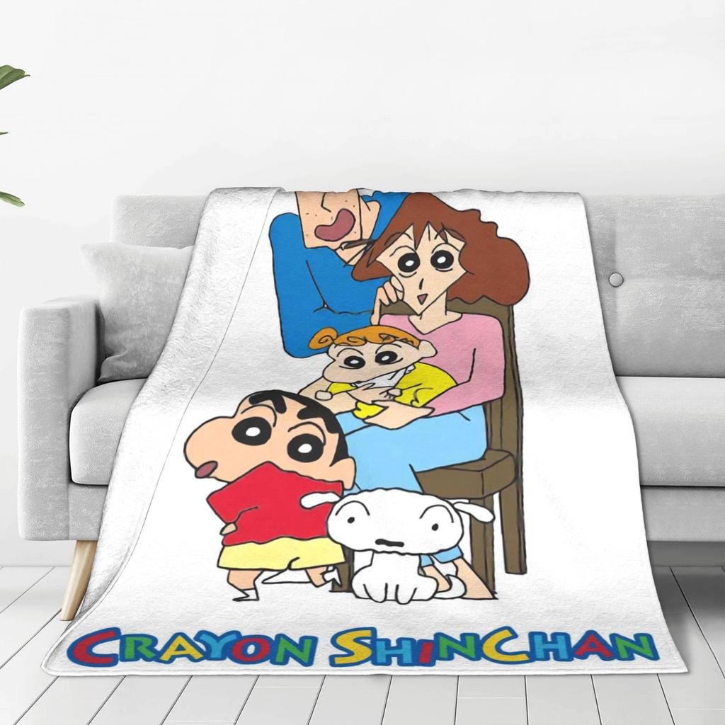 Crayons Shin-chans As Pikachu Blanket  Soft Street Trend Plush Throw Blanket For Children Bedroom Flannel Bedspread Bed Cover