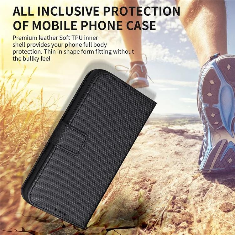 PU Leather Wallet Case for Honor X9a 5G / X40 5G / Magic5 Lite 5G Diamond Texture Stand Cover